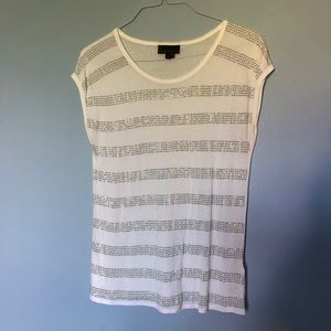 i Jeans by Buffalo white muscle tee with mini silver diamonds in size Large